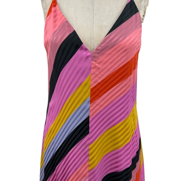 Stine Goya Gianna Dress Slip Midi Striped Silk Colorful Pink Size Small - Picture 4 of 15